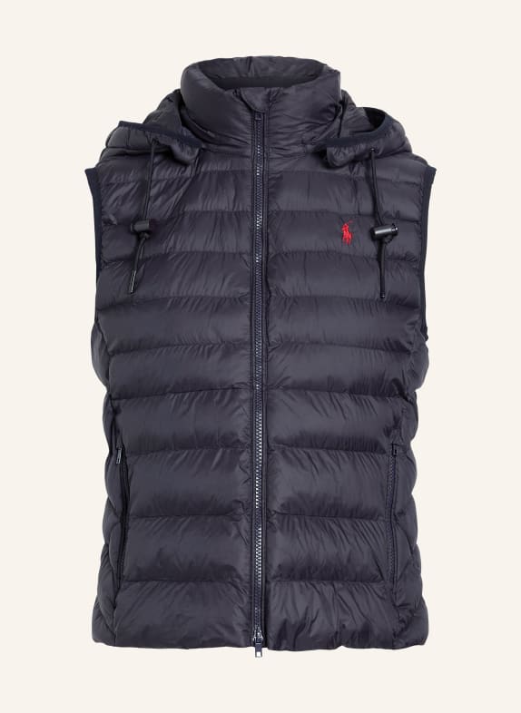POLO RALPH LAUREN Quilted vest with removable hood DARK BLUE