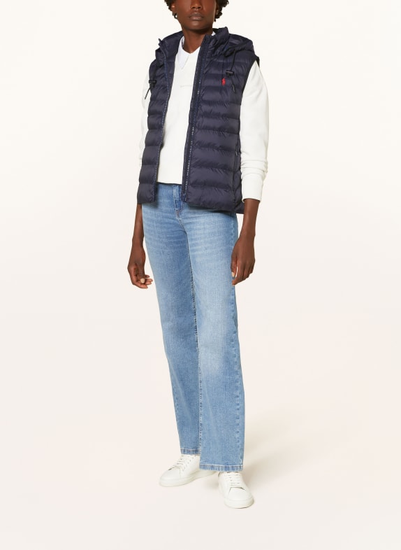 POLO RALPH LAUREN Quilted vest with removable hood DARK BLUE