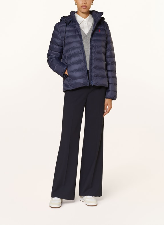 POLO RALPH LAUREN Quilted jacket with detachable hood DARK BLUE