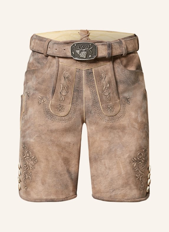 Spieth & Wensky Pantalon en cuir traditionnel ERNO MARRON/ NOIR