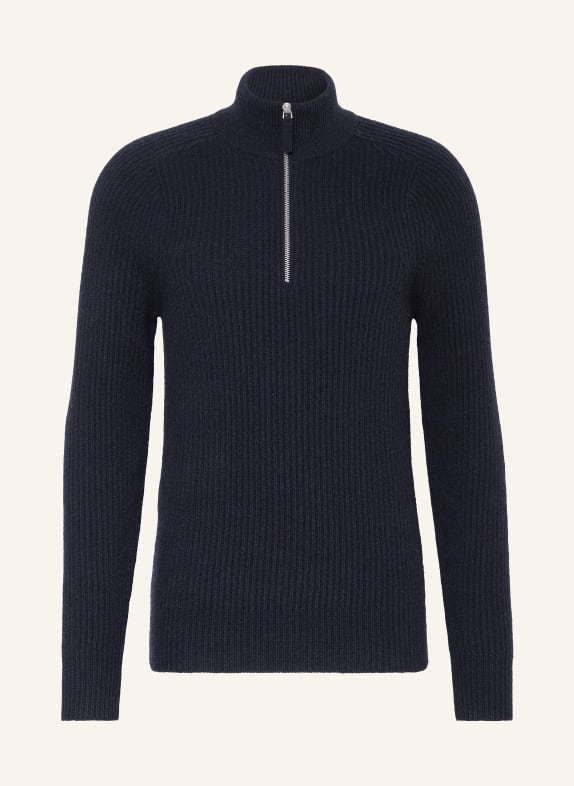 FTC CASHMERE Cashmere half-zip sweater DARK BLUE