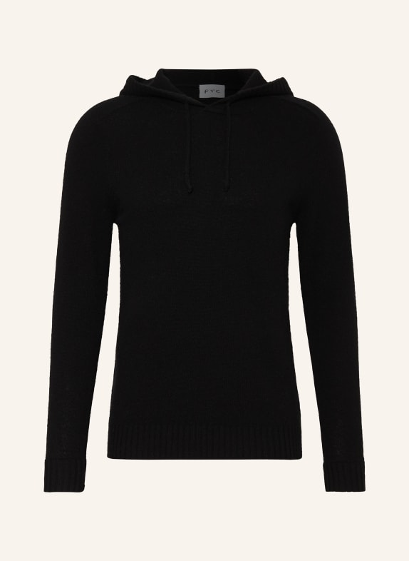 FTC CASHMERE Knit hoodie in cashmere BLACK