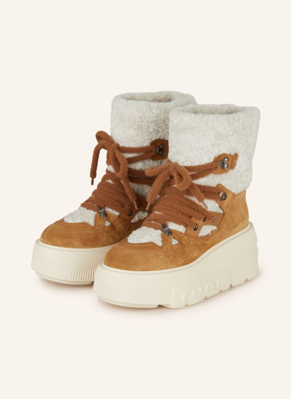 CASADEI Plateau-Boots NEXUS COGNAC/ ECRU