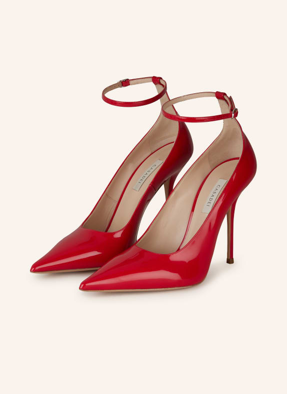 CASADEI Patent pumps SCARLET RED