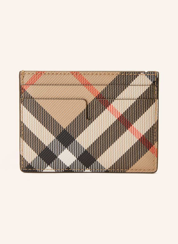 BURBERRY Card case SANDON BEIGE/ BLACK/ RED