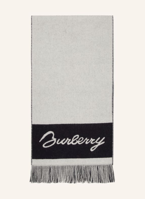 BURBERRY Šála ŠEDÁ/ ČERNÁ