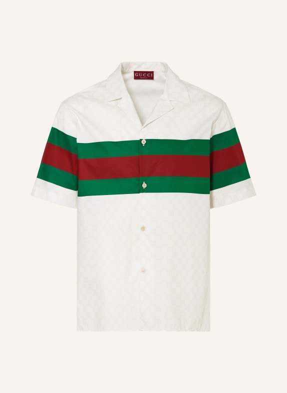 GUCCI Košile resort Comfort Fit BÍLÁ/ ZELENÁ/ ČERVENÁ