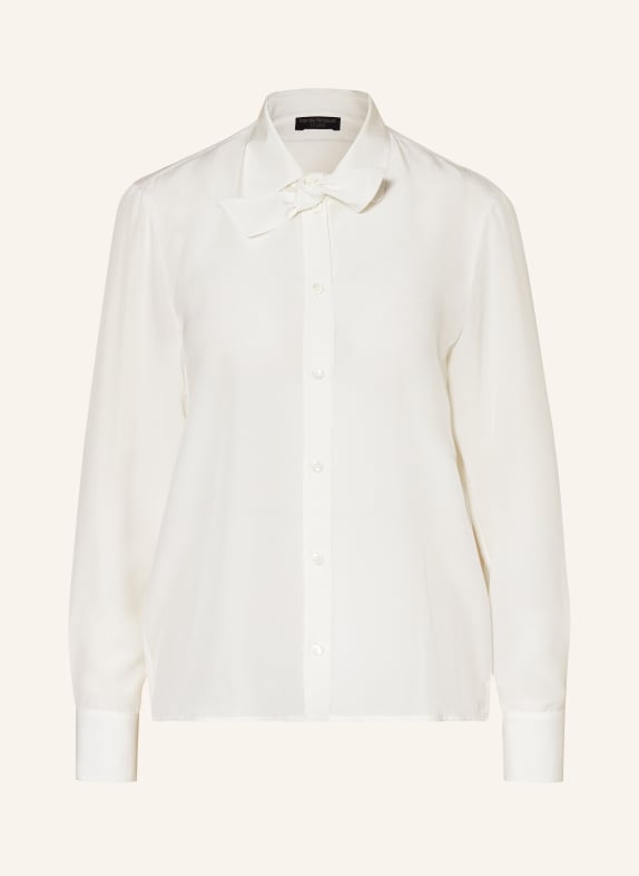 EMPORIO ARMANI Bow-tie blouse in silk WHITE