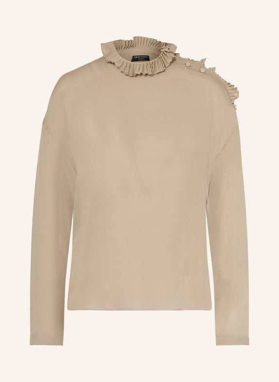 EMPORIO ARMANI Shirt blouse in silk LIGHT BROWN