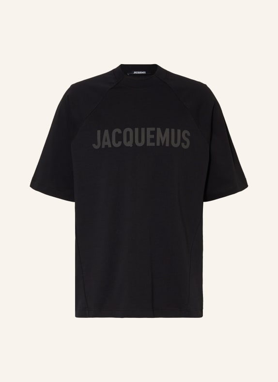 JACQUEMUS Tričko LE TSHIRT TYPO ČERNÁ/ ŠEDÁ