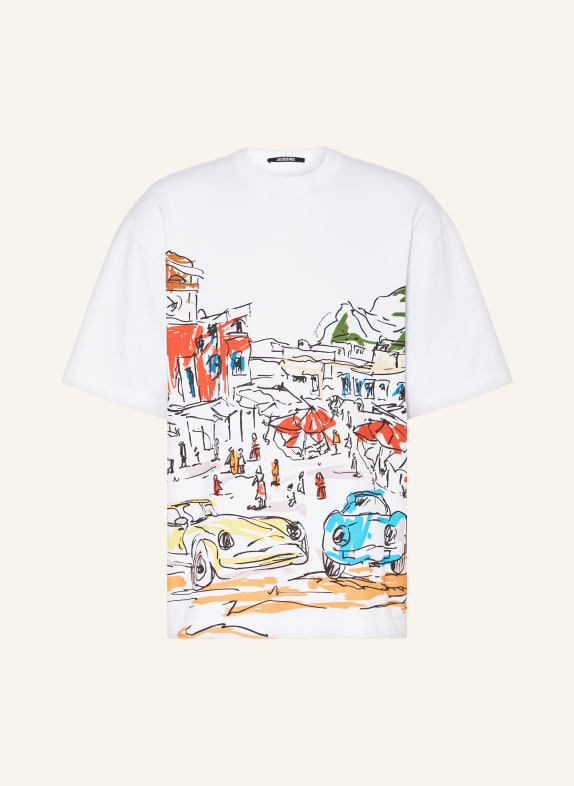 JACQUEMUS Tričko LE TSHIRT LARGO BÍLÁ/ ČERVENÁ/ ČERNÁ