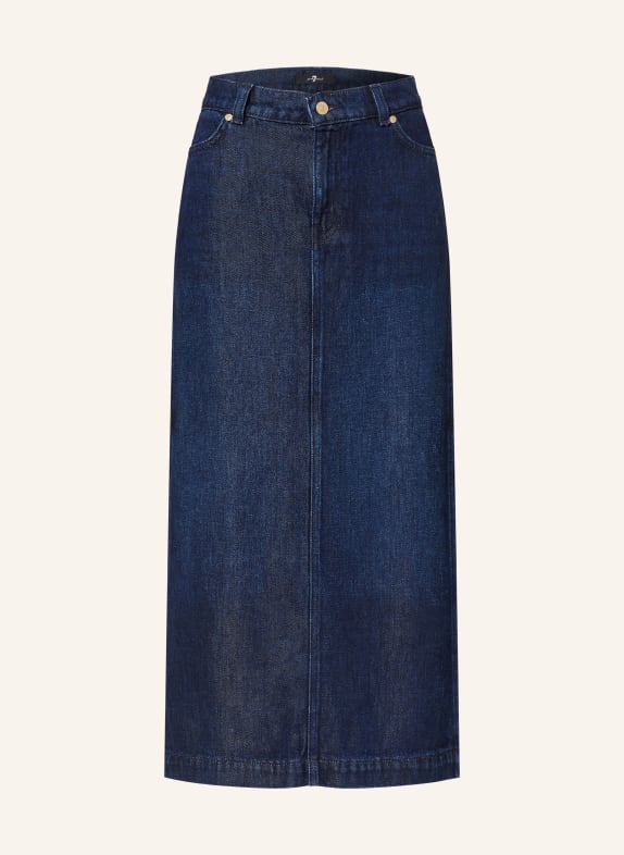 7 for all mankind Džínová sukně MIDI SKIRT DARK BLUE