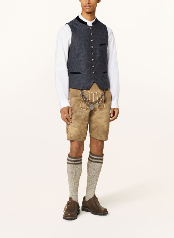 OSTARRICHI Traditionele leren broek KAISER BRUIN