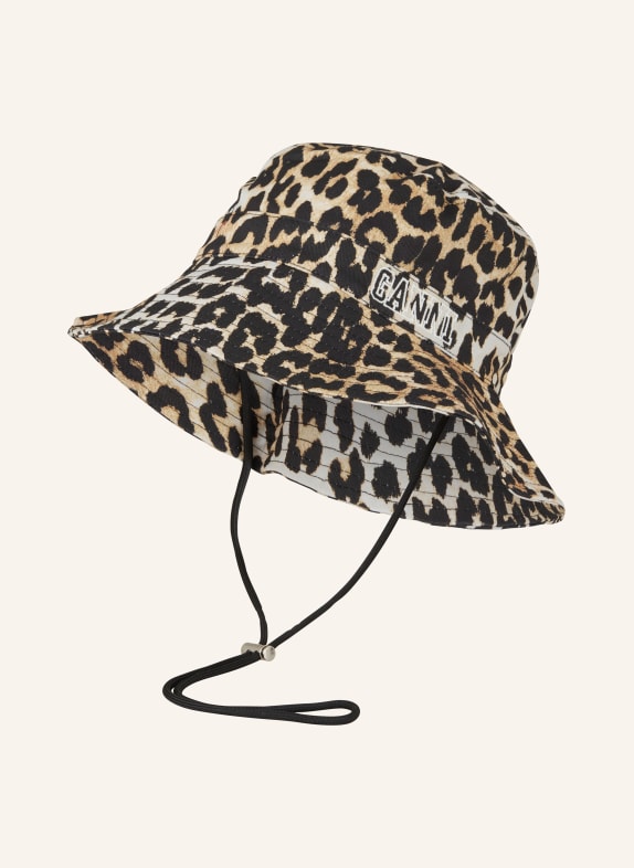 GANNI Bucket-Hat HELLGELB/ BEIGE/ SCHWARZ