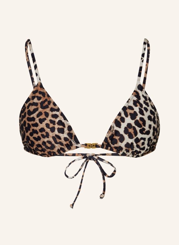 GANNI Góra od bikini trójkątnego CZARNY/ BRĄZOWY/ BEŻOWY