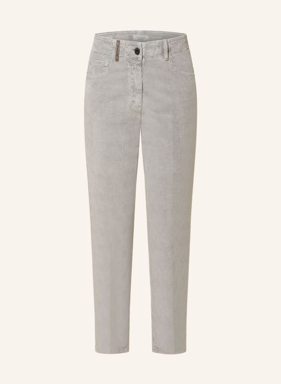 PESERICO Corduroy trousers LIGHT GRAY