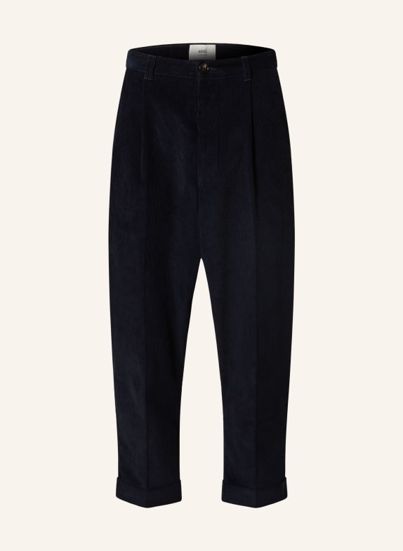 AMI PARIS Spodnie sztruksowe ze skróconymi nogawkami GRANATOWY