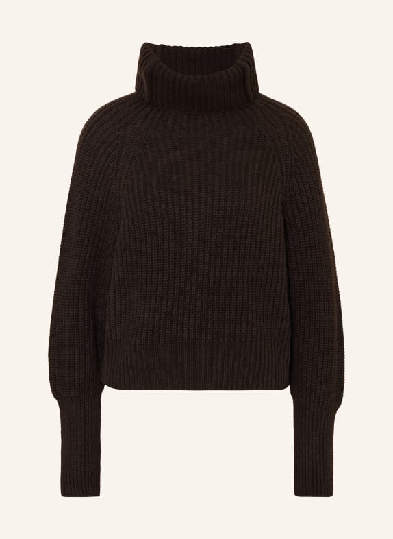 IRIS von ARNIM Turtleneck sweater CRYSTAL made of cashmere DARK BROWN