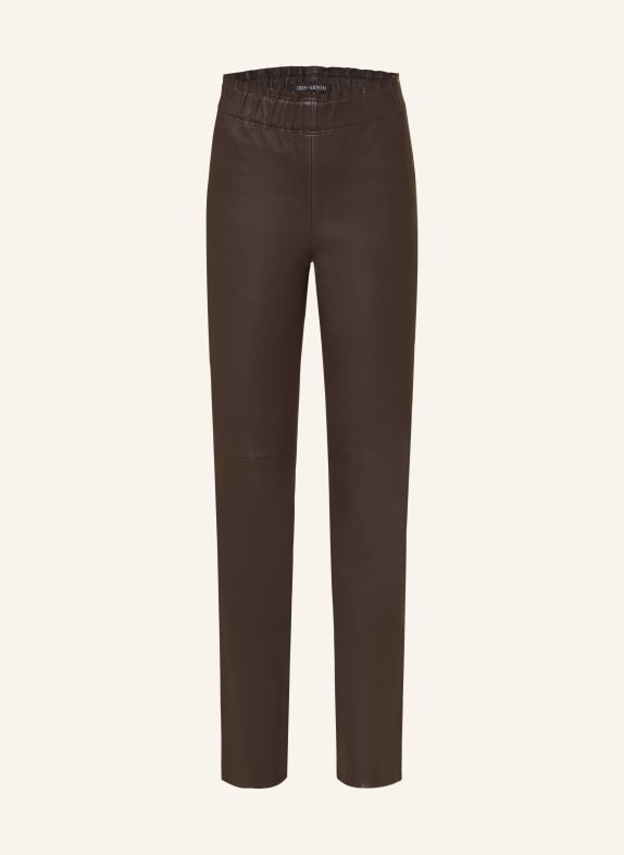 IRIS von ARNIM Leather trousers PHILINE DARK BROWN