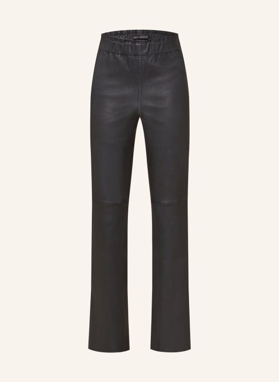 IRIS von ARNIM Leather trousers PHILINE DARK BLUE