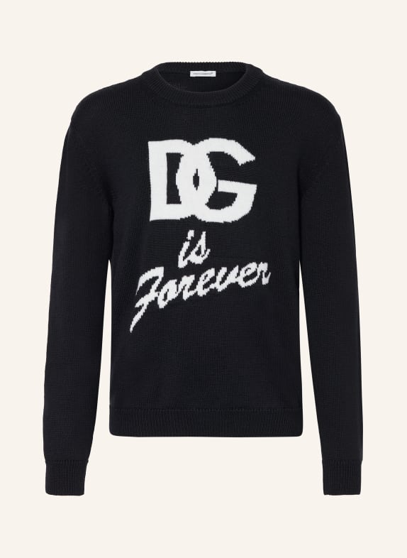 DOLCE & GABBANA Pullover DUNKELBLAU/ WEISS