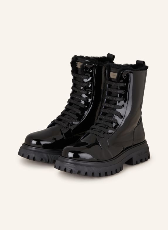 DOLCE & GABBANA Schnürboots SCHWARZ