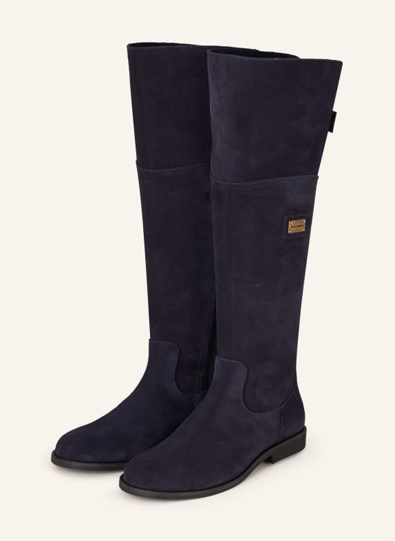 DOLCE & GABBANA Overknee-Stiefel CROSTA BLAU