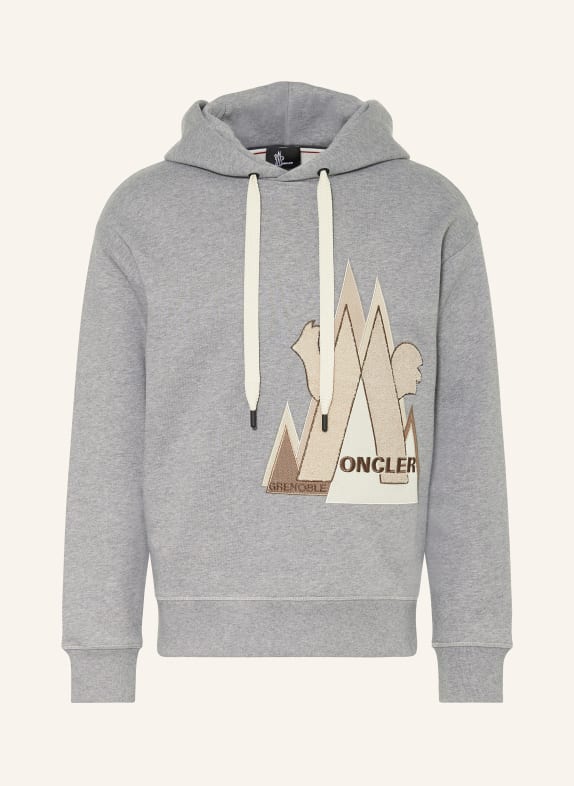 MONCLER GRENOBLE Hoodie GRAY/ BROWN/ LIGHT BROWN