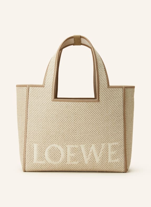 LOEWE Torba na ramię FONT TOTE SMALL ECRU/ OLIWKOWY