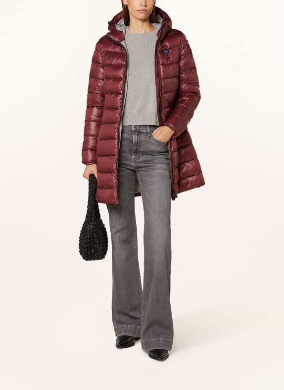 Blauer Steppmantel ADELAIDE DUNKELROT