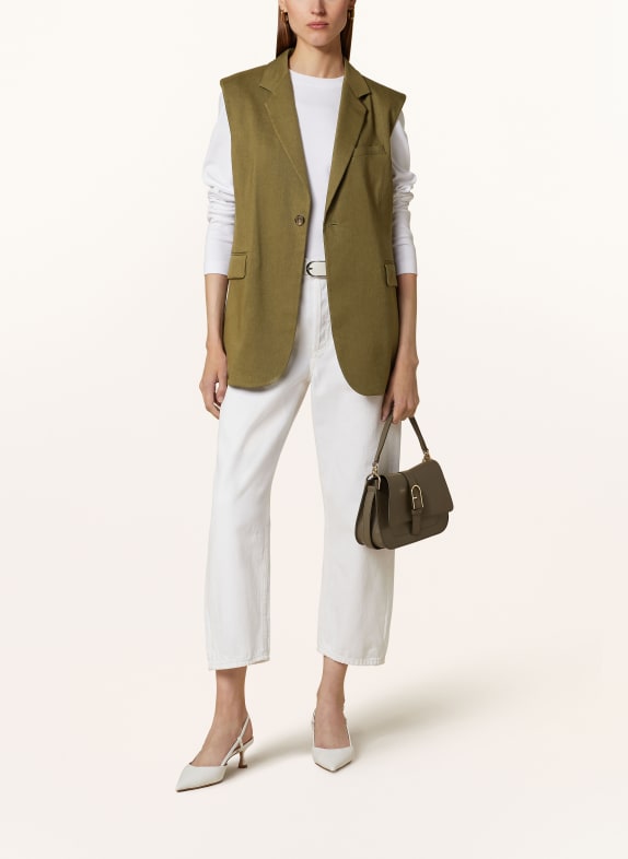 FRAME Blazer vest with linen OLIVE