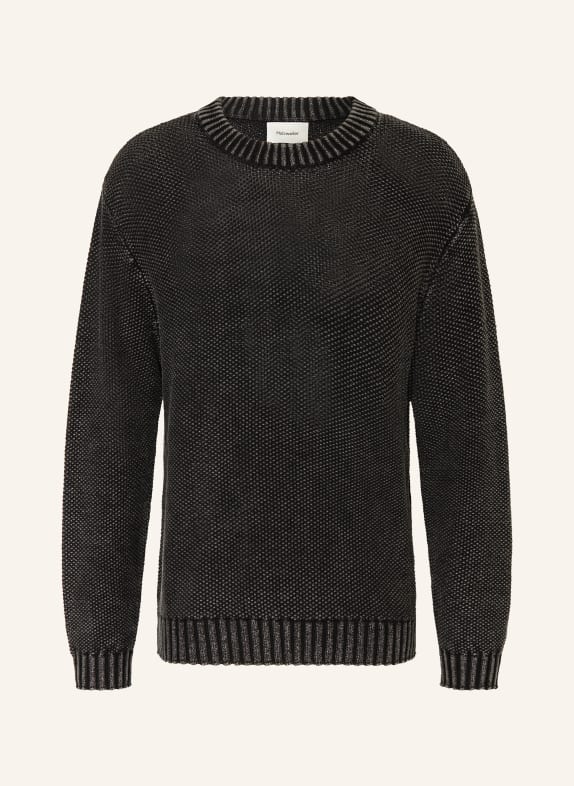 HOLZWEILER Sweater BAHA with linen DARK GRAY/ GRAY