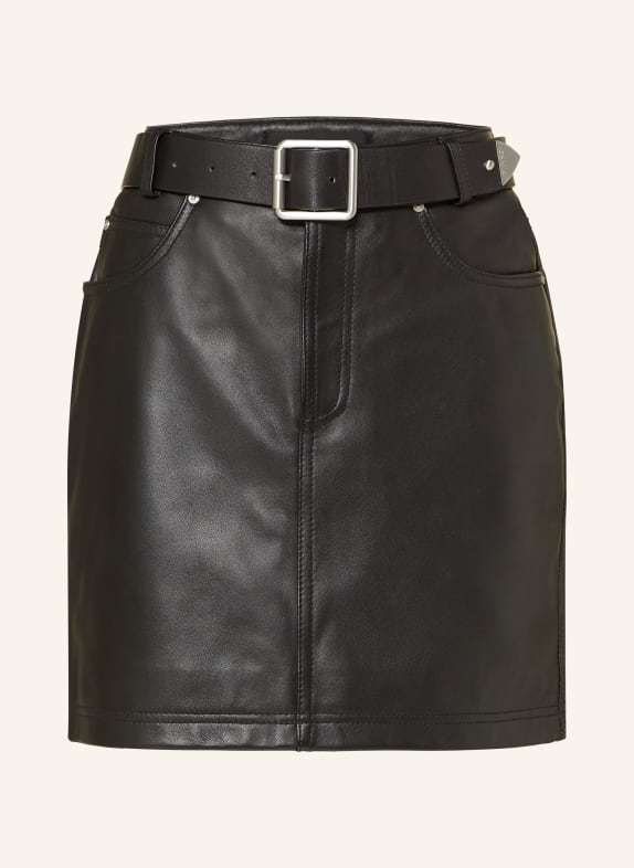 PINKO Leather skirt GRENADA BLACK