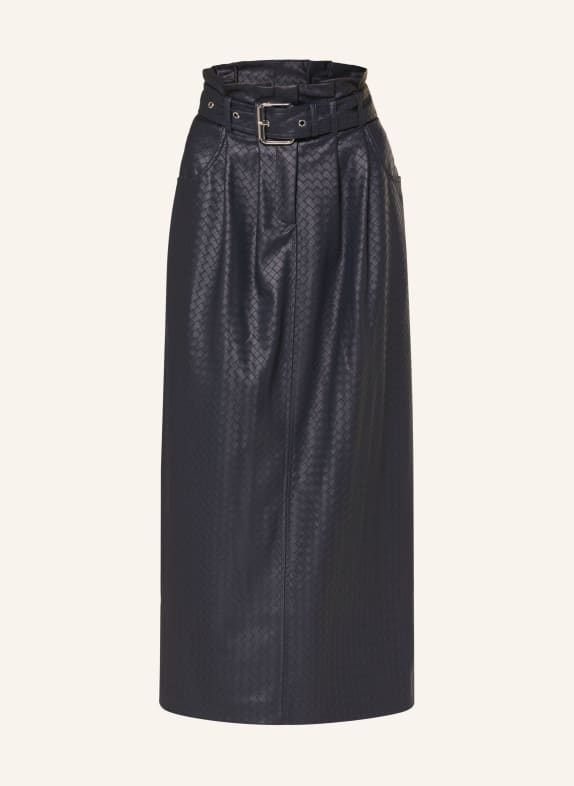 ROTATE Paperbag skirt in leather look DARK BLUE