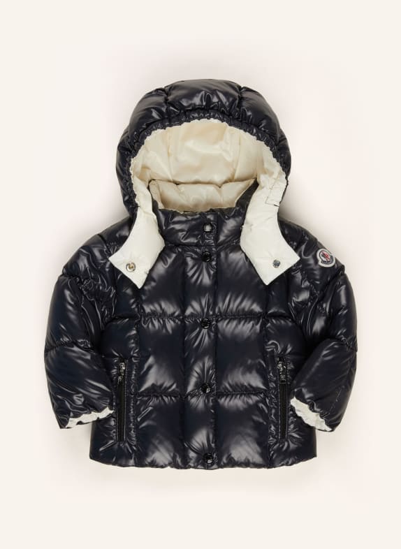 MONCLER enfant Péřová bunda PARANA s odnímatelnou kapucí TMAVĚ MODRÁ