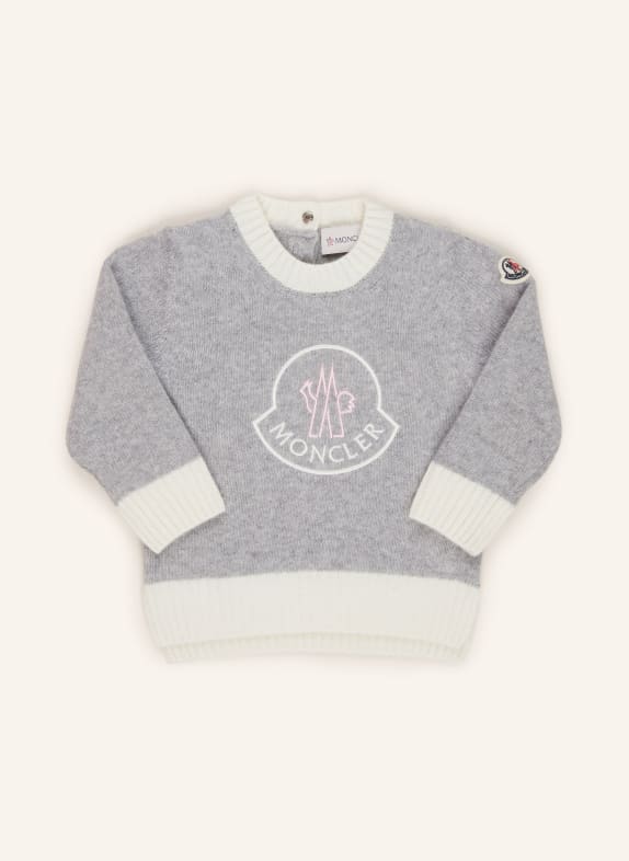 MONCLER enfant Pullover GRAU/ WEISS