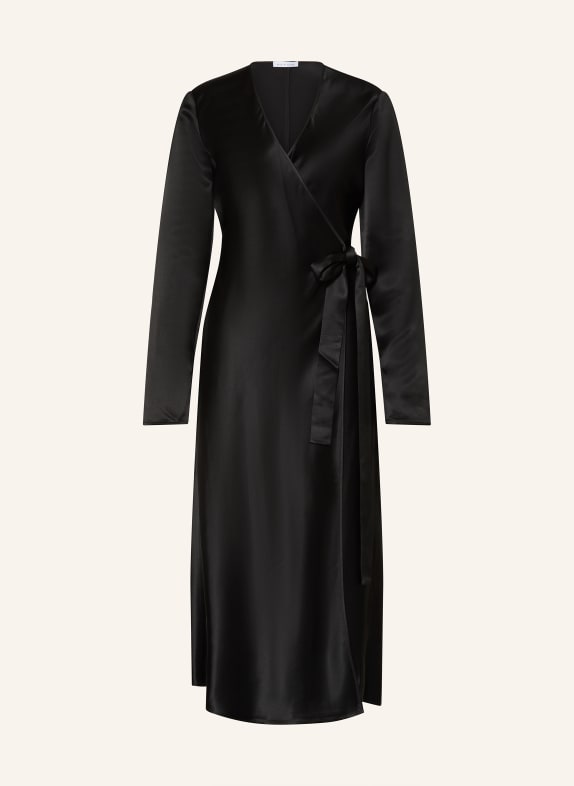 MRS & HUGS Wickelkleid aus Satin SCHWARZ