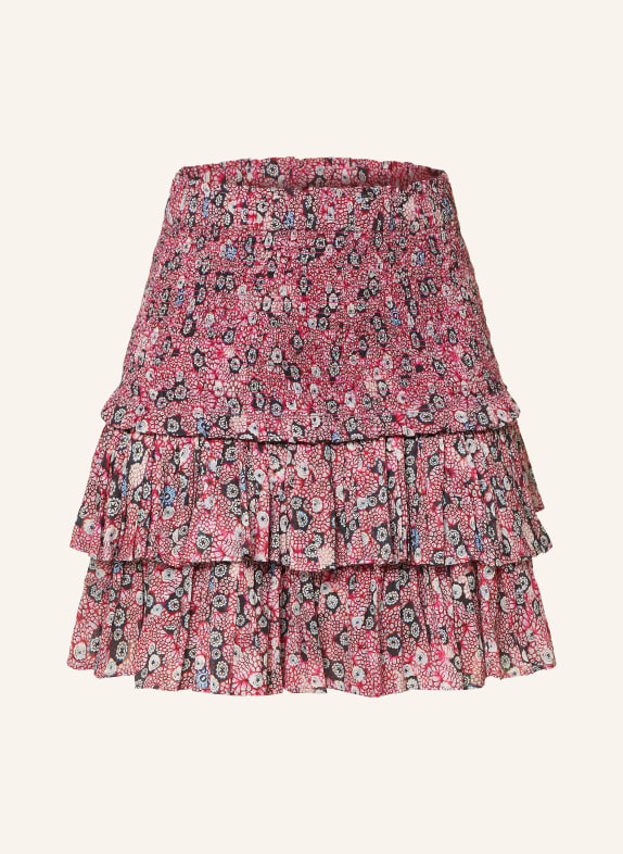 MARANT ÉTOILE Rock NAOMI mit Rüschen FUCHSIA/ SCHWARZ/ ECRU