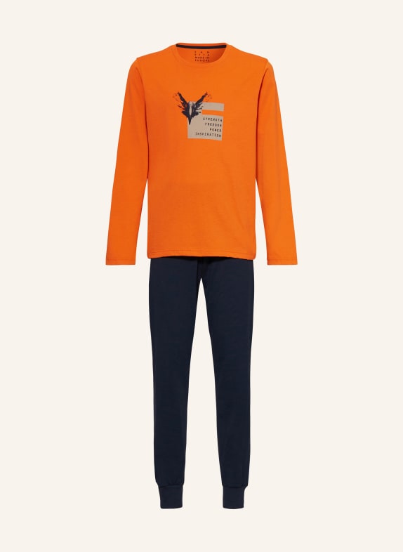 Sanetta Schlafanzug ORANGE/ DUNKELBLAU