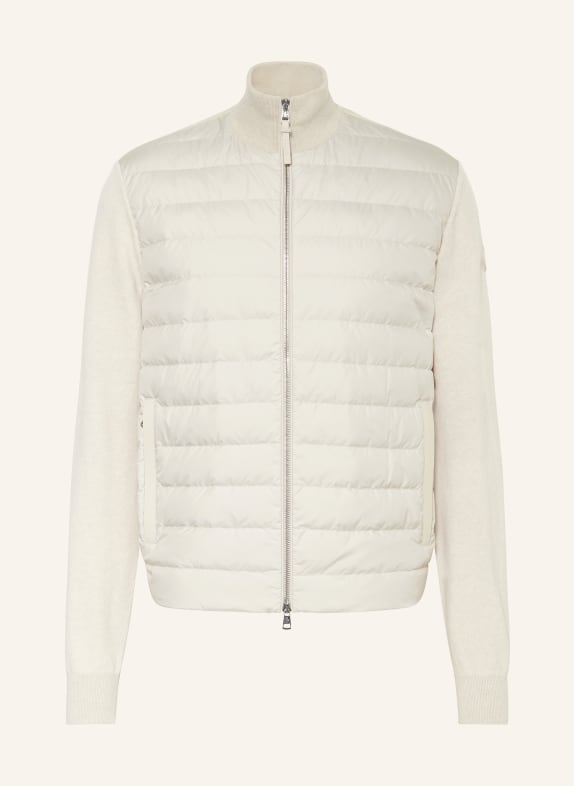 MONCLER Strickjacke im Materialmix CREME