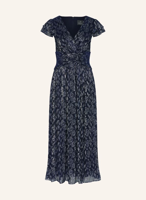 ADRIANNA PAPELL Evening dress with glitter thread DARK BLUE/ SILVER