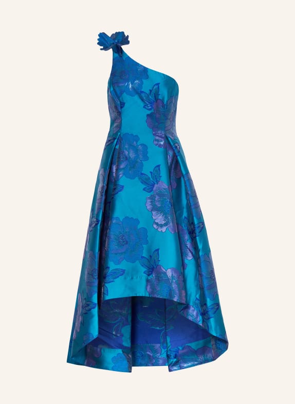 ADRIANNA PAPELL One-Shoulder-Kleid aus Jacquard PETROL/ BLAU