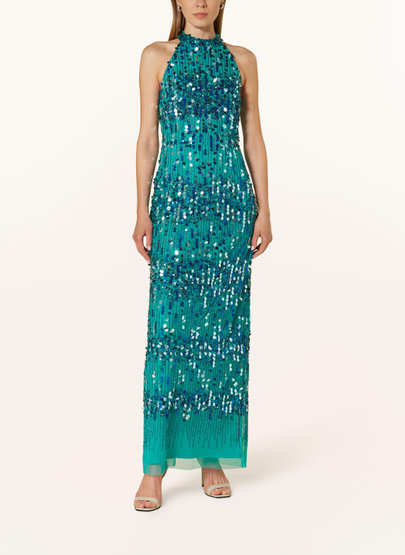 ADRIANNA PAPELL Evening dress with sequins GREEN/ BLUE/ SILVER