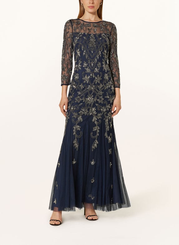 ADRIANNA PAPELL Evening dress with sequins DARK BLUE/ SILVER