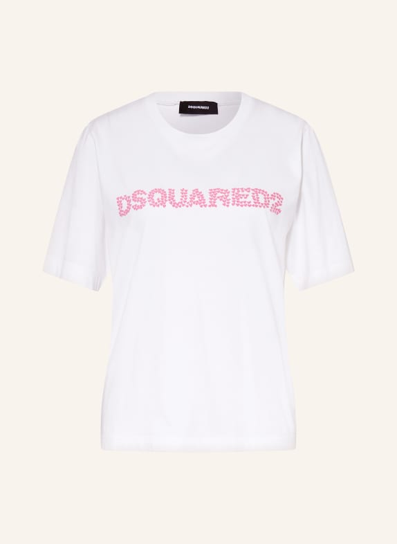 DSQUARED2 T-shirt BIAŁY/ RÓŻOWY