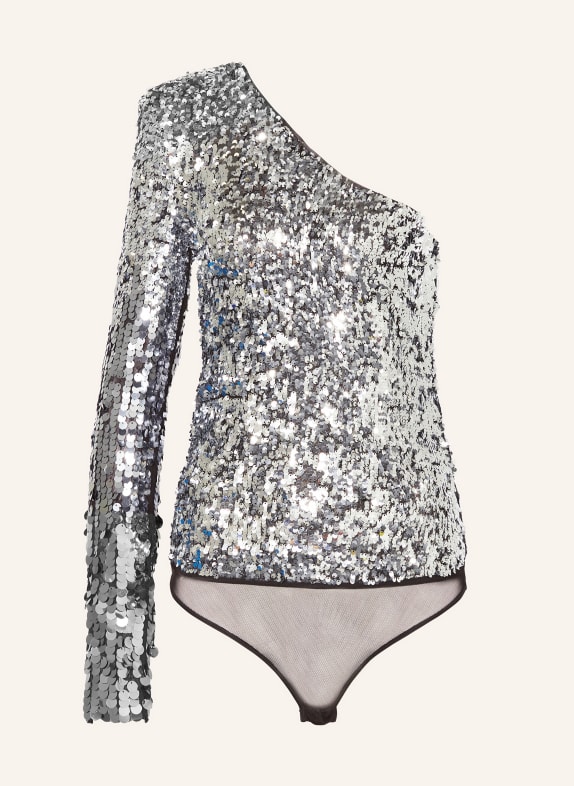 PATRIZIA PEPE Mesh body with sequins SILVER