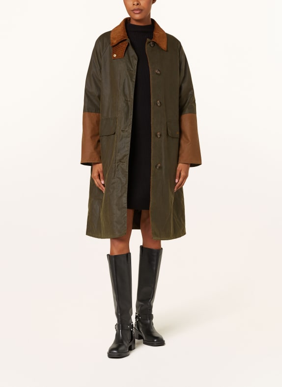 Barbour Parka MARION WAX OLIV/ COGNAC