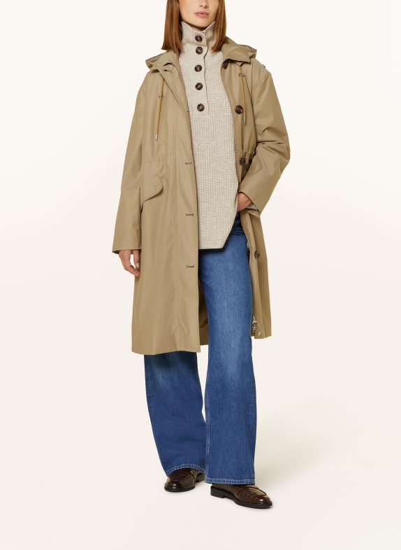 Barbour Parka FEARNE WATERPROOF mit abnehmbarer Kapuze HELLBRAUN