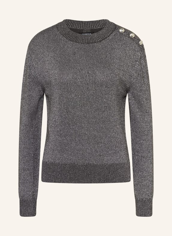 BARBOUR INTERNATIONAL Sweter JADE z błyszczącą przędzą SREBRNY/ SZARY