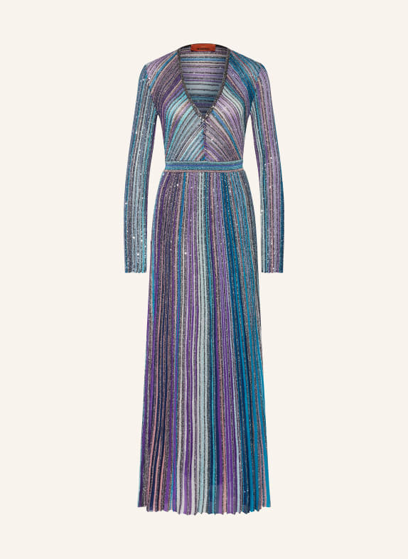 MISSONI Abendkleid mit Pailletten LILA/ ROSA/ TÜRKIS